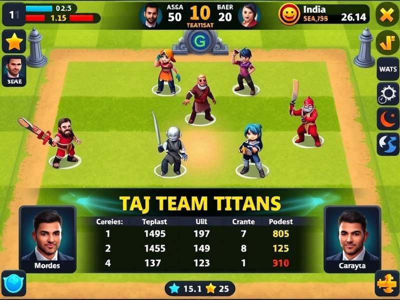 Taj Team Titans gameplay screenshot showing strategic battle